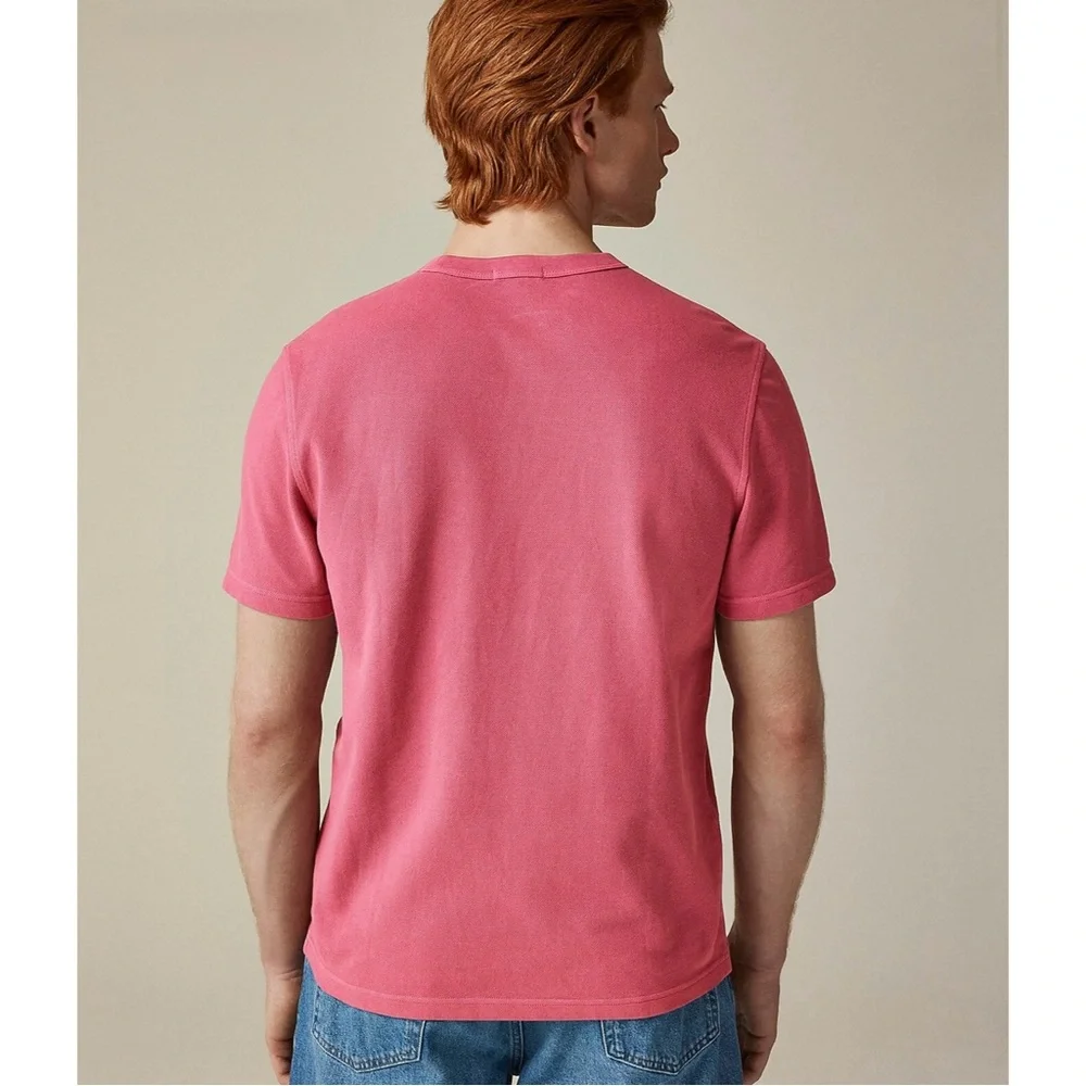 NWT J. Crew Washed Piqué Pocket T-shirt Plum Pink
